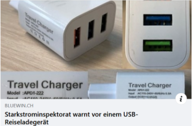 ESTI warnt vor USB Reiseladegeraet